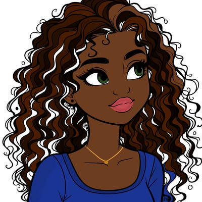 realistic girl with curly hair