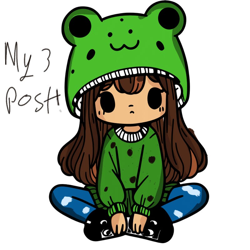 a girl wearing a frog hat and some frog socks