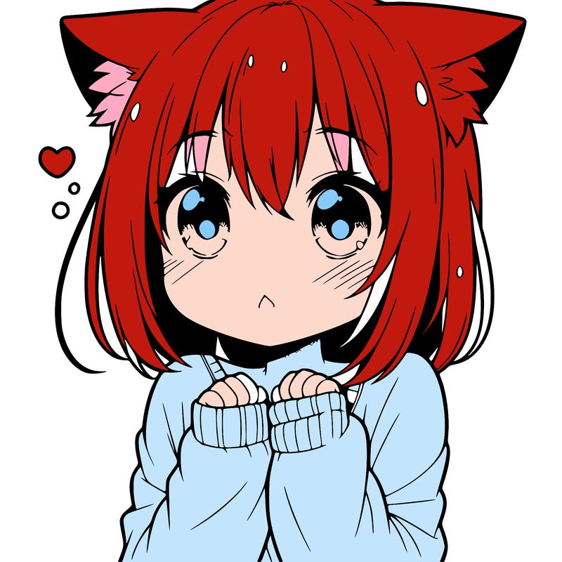 shy anime catgirl