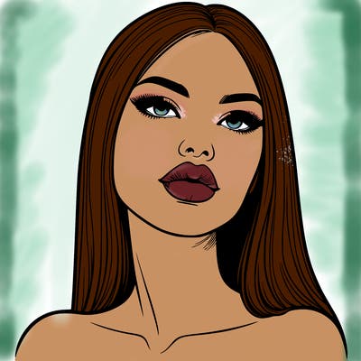 realistic woman with full lips