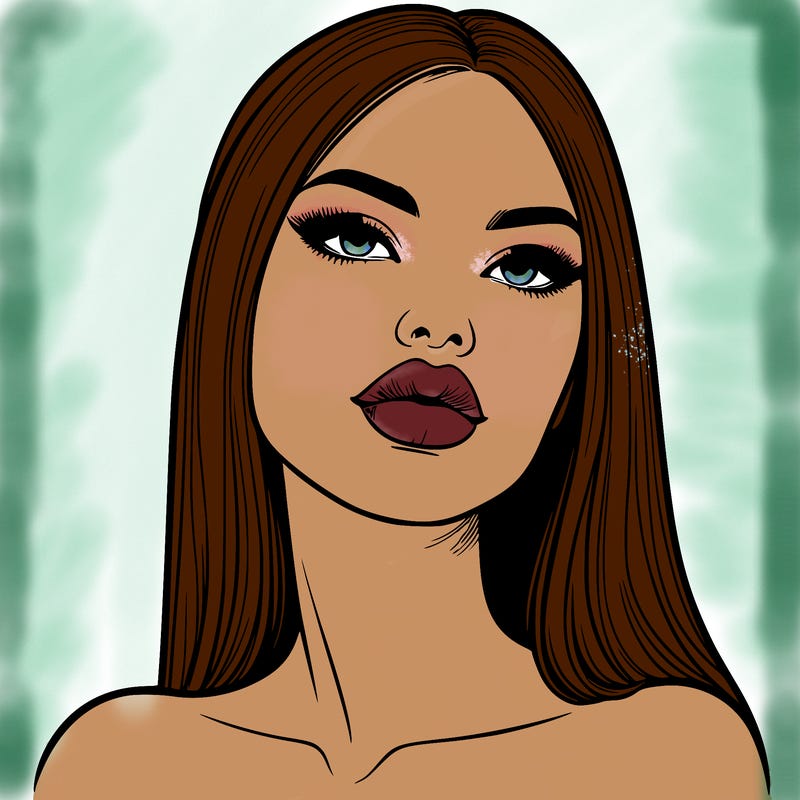realistic woman with full lips