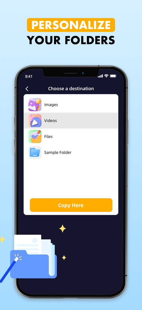 Rally File Explorer & Manager - Rally File Manager app screen showing folder selection and file organization interface