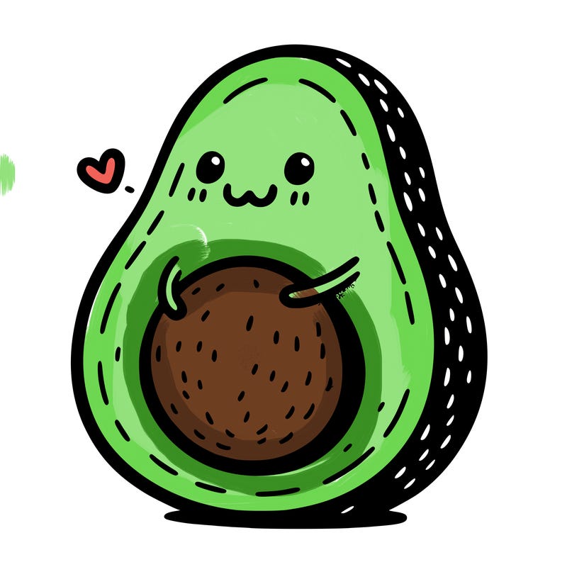 an avocado hugging an avocado