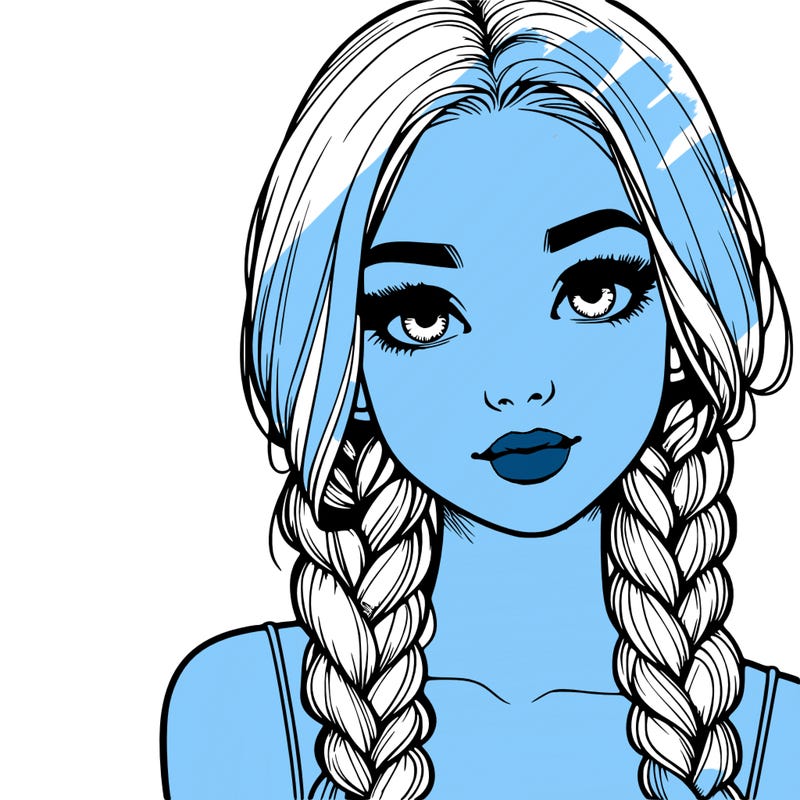 realistic girl with braids