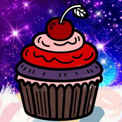 a cupcake with a cherry on top