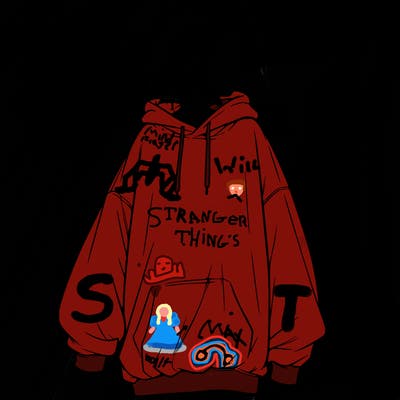 realistic girl with a oversized sweatshirt on and a bun