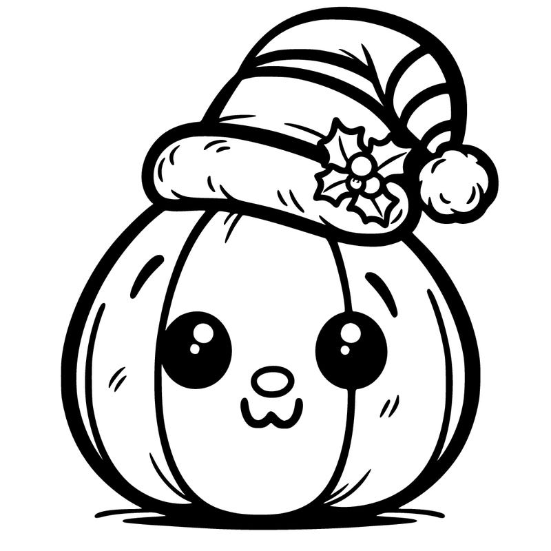 pumpkin with a christmas hat face