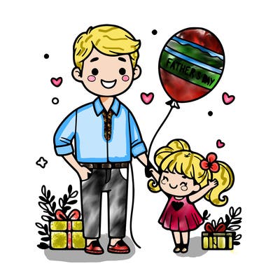 a girl and her dad celabrating fathers day