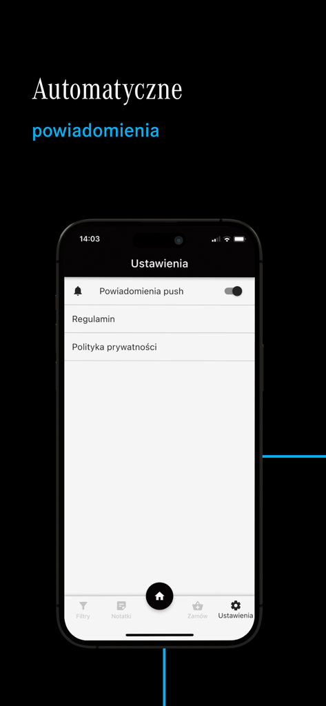Mercedes-Benz Auto Idea - Settings screen of the Mercedes-Benz Auto Idea mobile app featuring a toggle for push notifications.