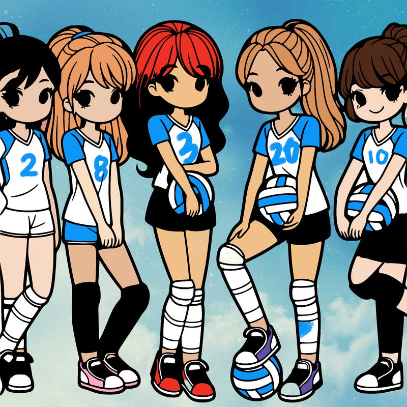 a group of girl volleyball players