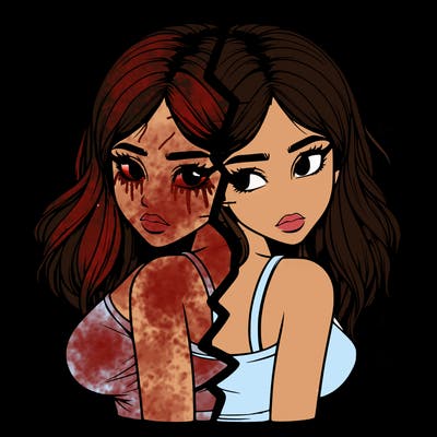 realistic girl split