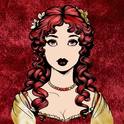 realistic regency era girl with lips