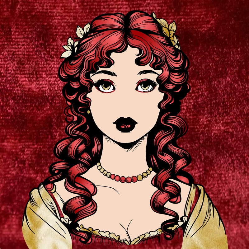 realistic regency era girl with lips