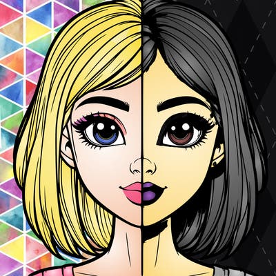 realistic girl in half