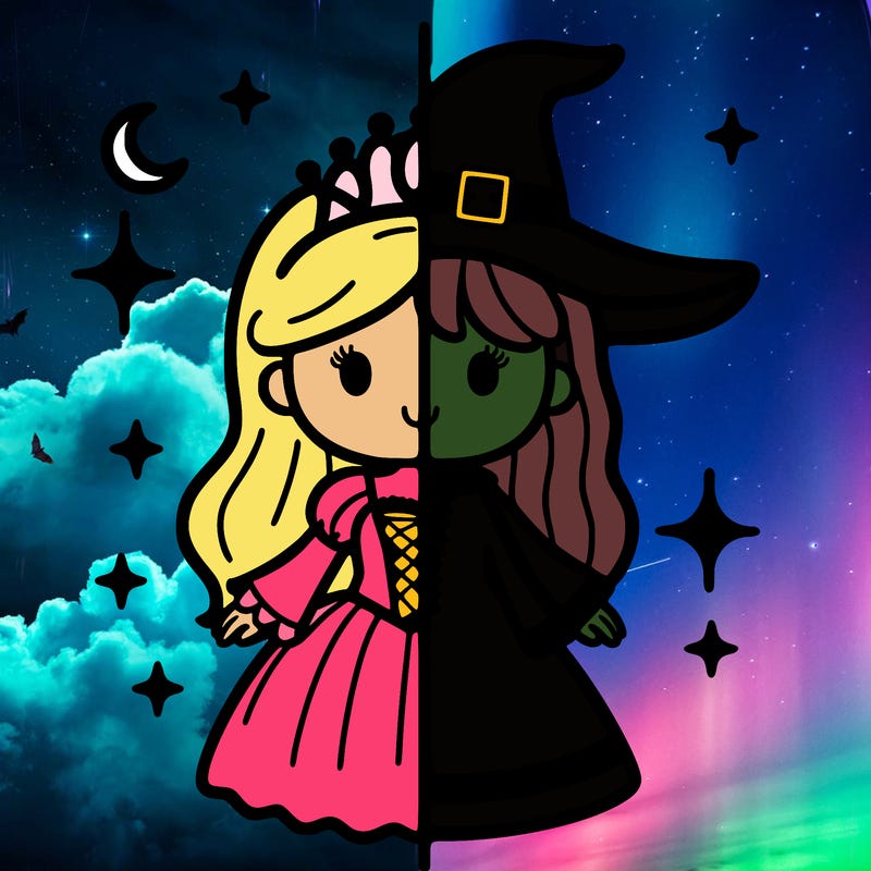 split princess and witch