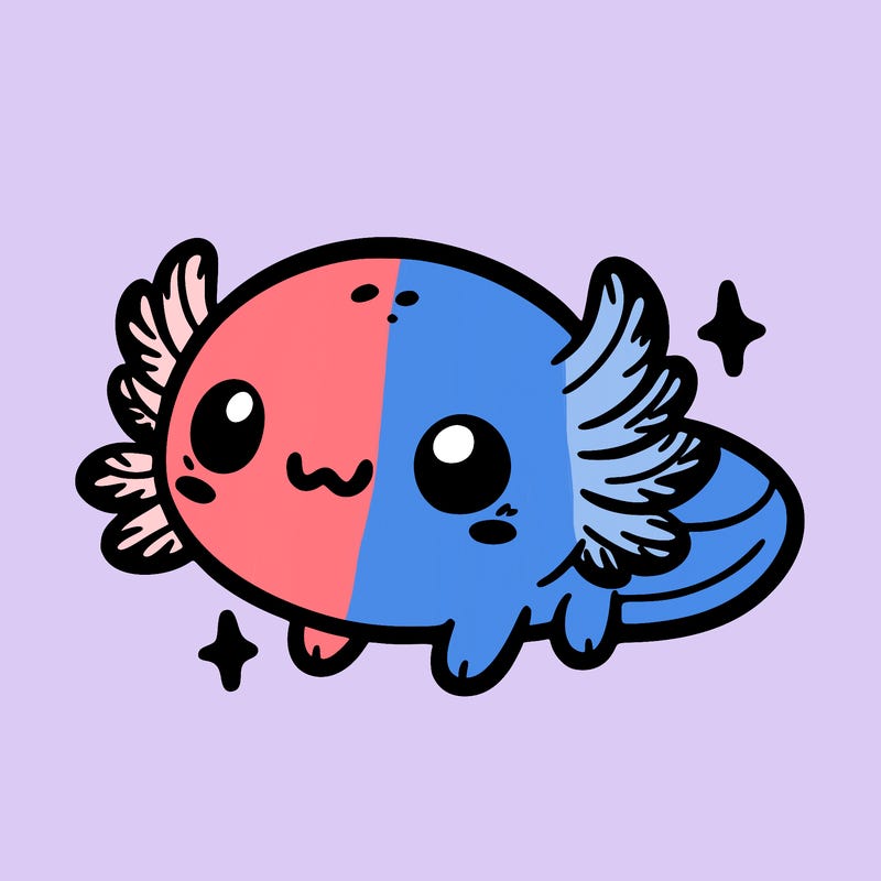 cute easy baby axolotl