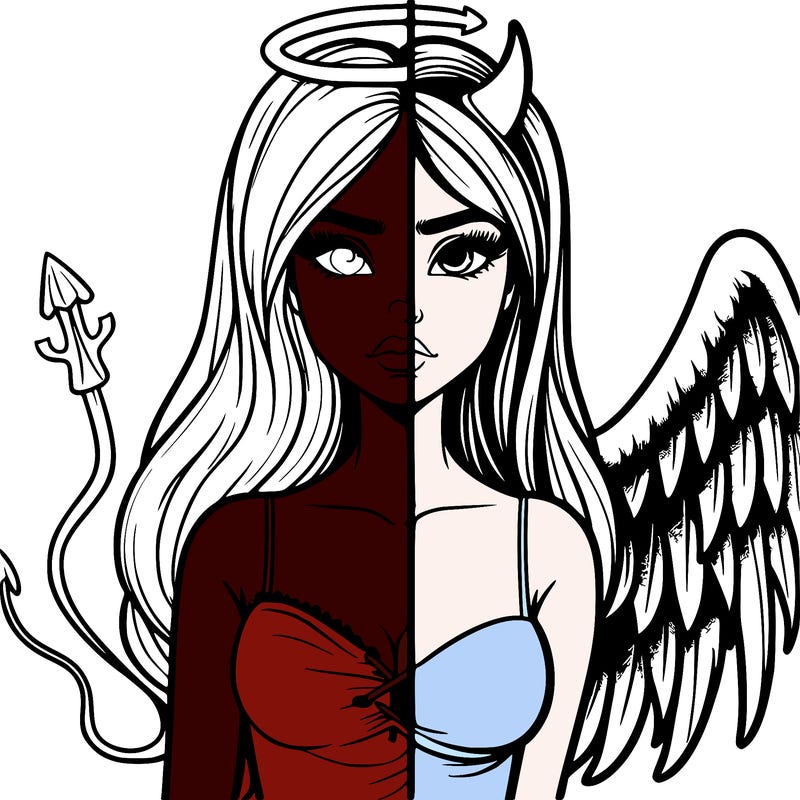 devil vs angel realistic girl