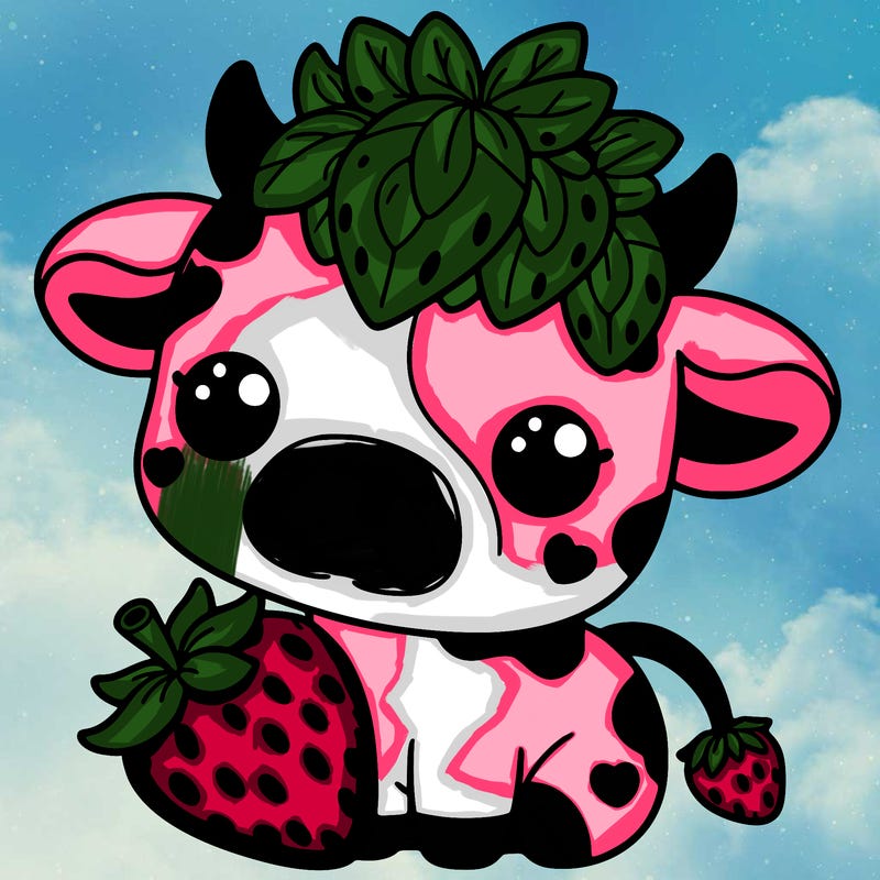 cute strawberry cow