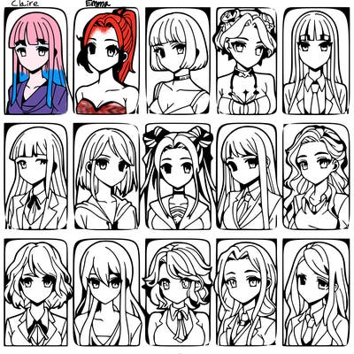 girls that look diffrent anime