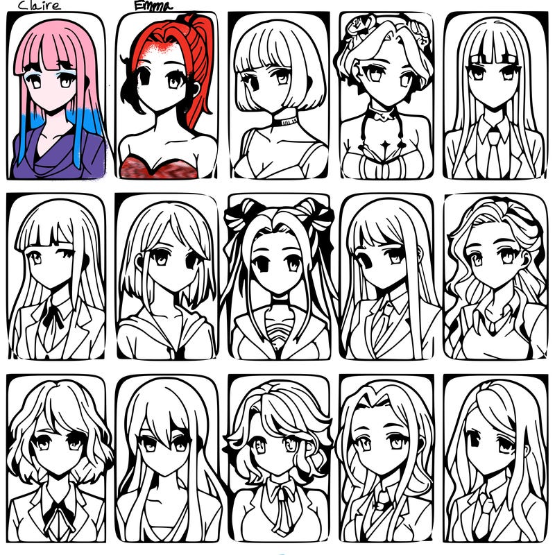 girls that look diffrent anime