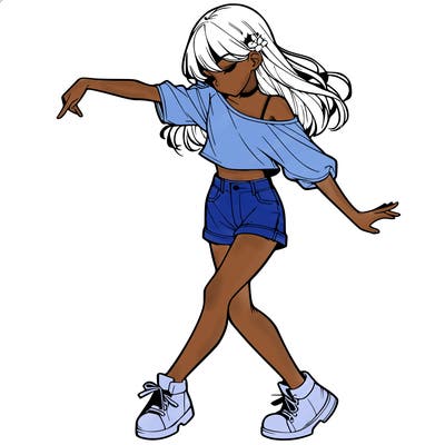 realistic girl danceing