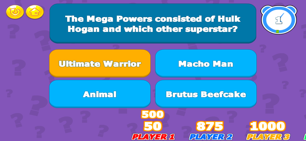 Wrestling Trivia­ - A multiplayer trivia question about the Mega Powers and Hulk Hogan in the Wrestling Trivia app