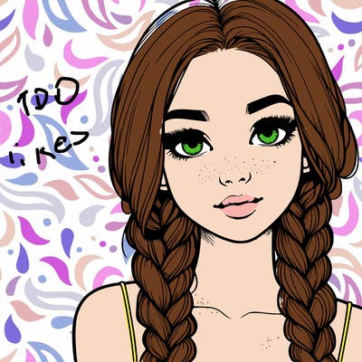 realistic girl with braids