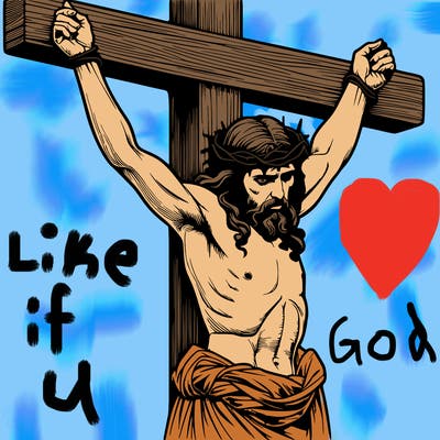 jesus realistic on the cross