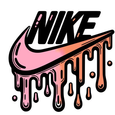 dripping nike logo