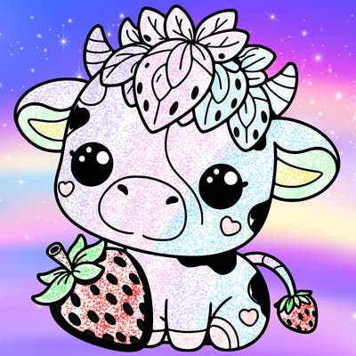 cute strawberry cow