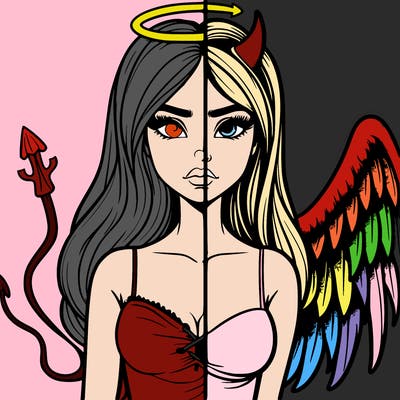 devil vs angel realistic girl