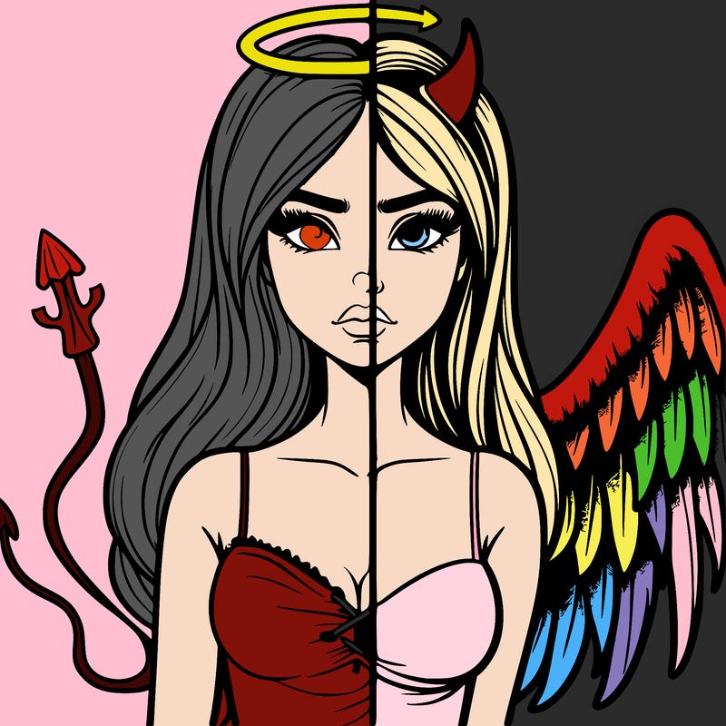 devil vs angel realistic girl