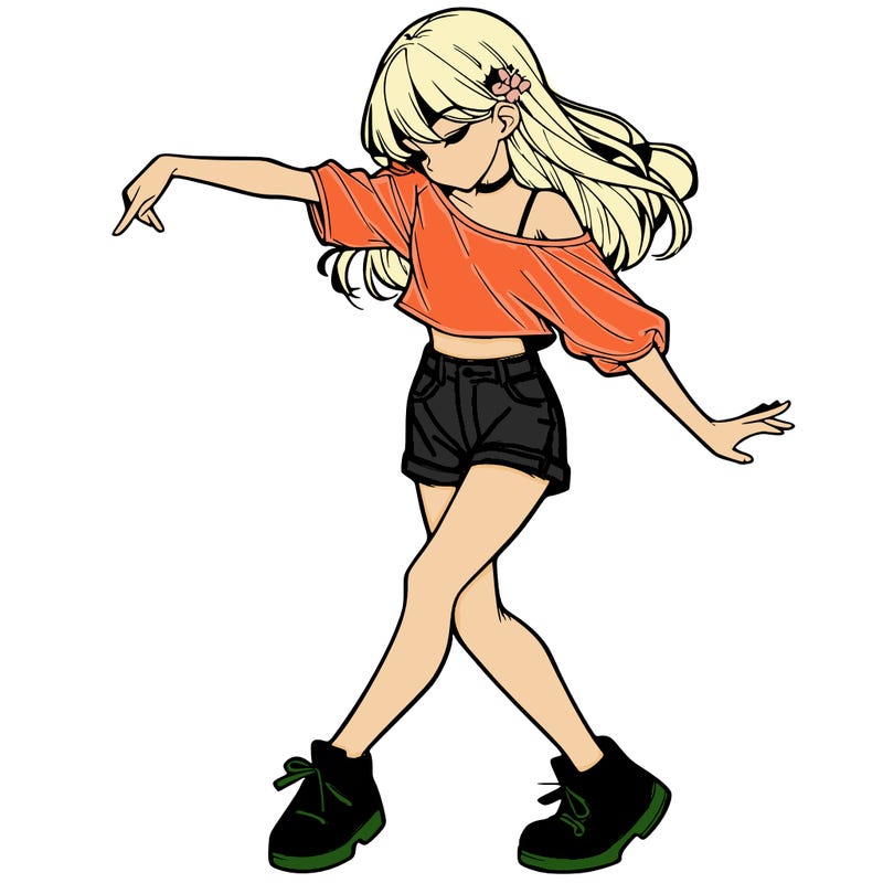 realistic girl danceing