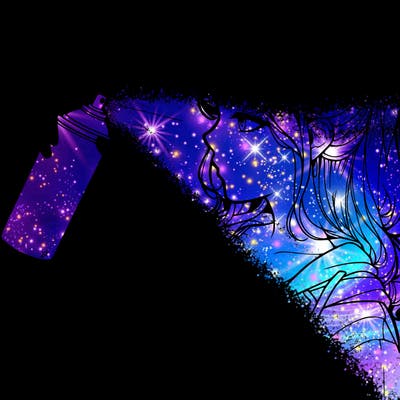 a realistic girl spray, painting