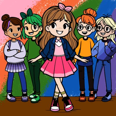 girl with six best friends