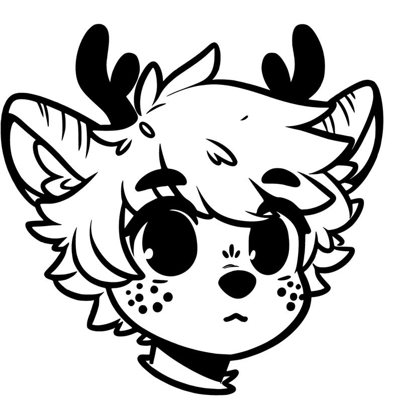 a humanoid deer with soft fluffy ears