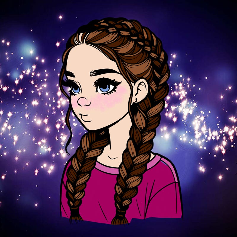 realistic girl with braids