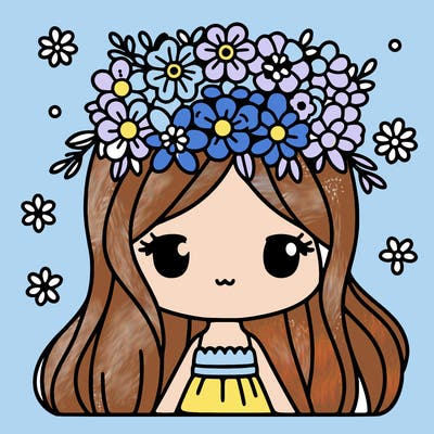 girl with flowers crown