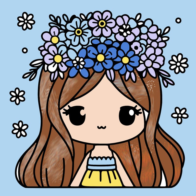 girl with flowers crown