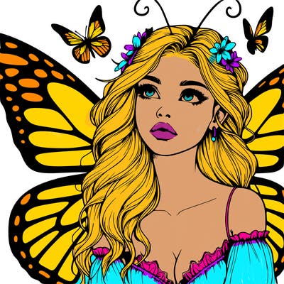 butterfly fairy realistic girl