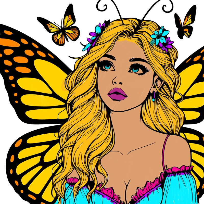 butterfly fairy realistic girl