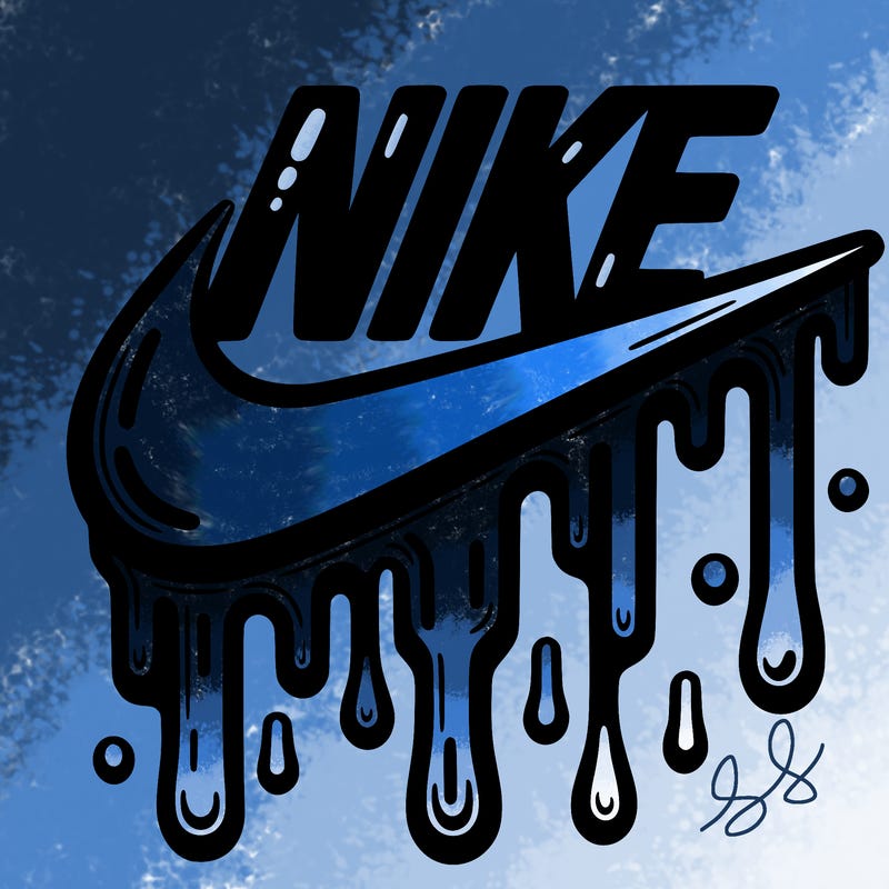 dripping nike logo