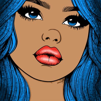 really realistic girl with lips