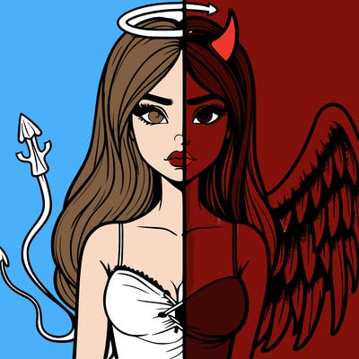 devil vs angel realistic girl