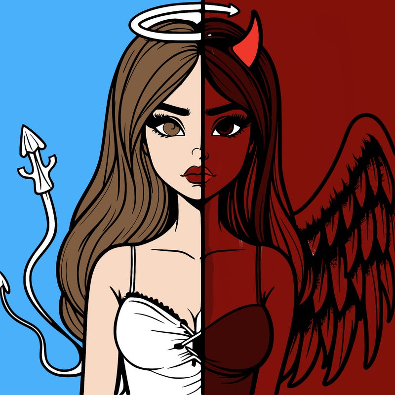 devil vs angel realistic girl