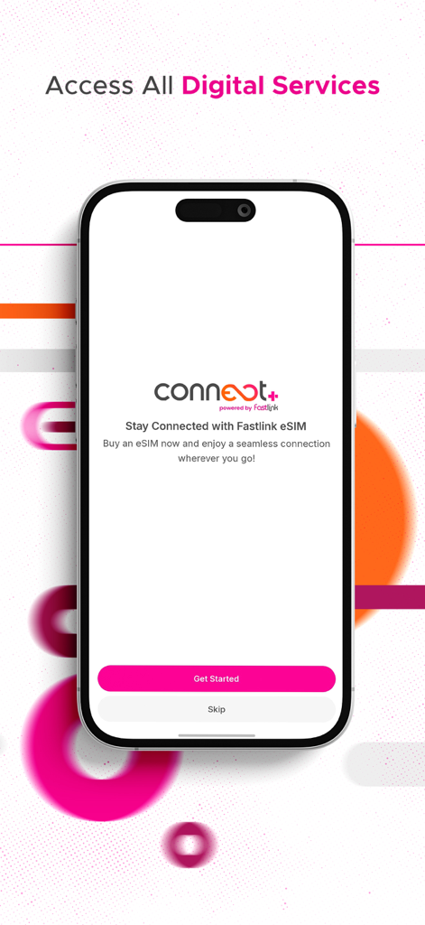 Fastlink 4G LTE - Fastlink 4G LTE app interface for eSIM activation powered by Connect plus