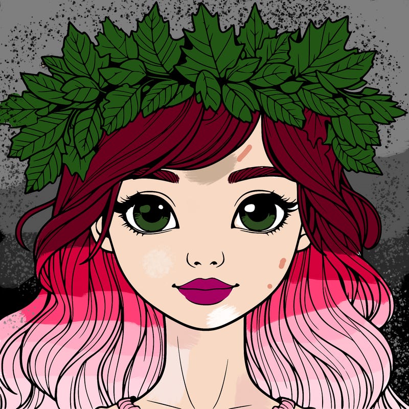 realistic girl with fall leaf crown