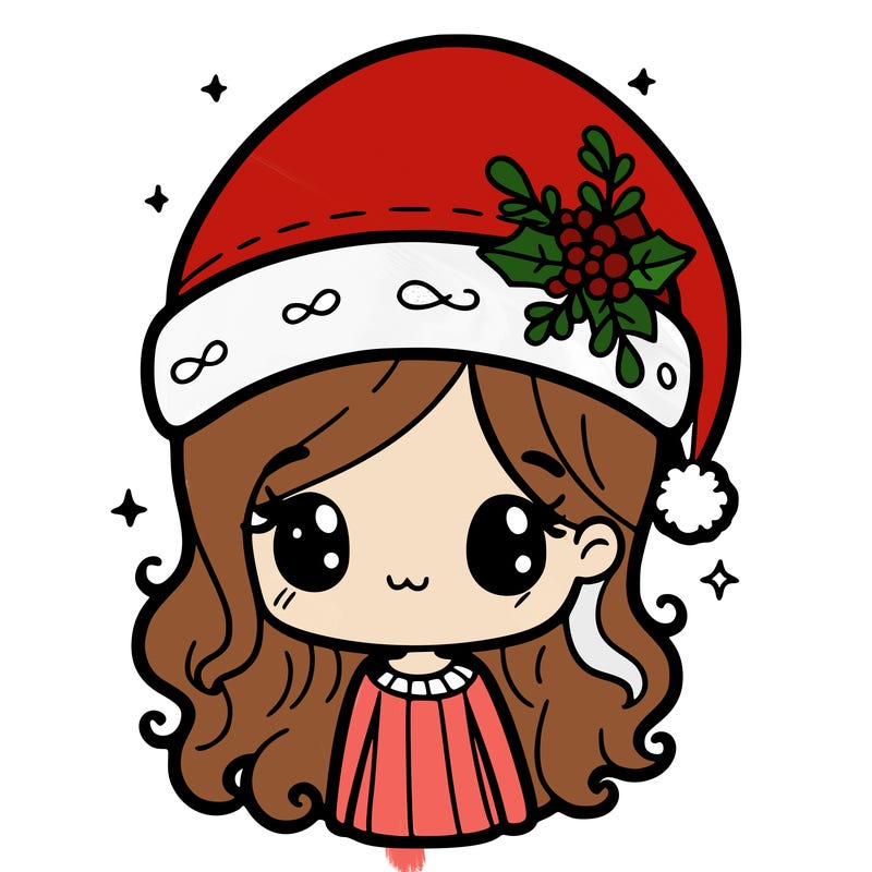 christmas hat girl