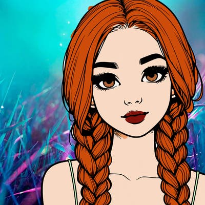 realistic girl with braids