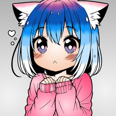 shy anime catgirl